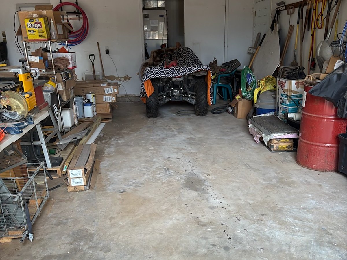 Garage floor cleared after debris removal in Oklahoma City
